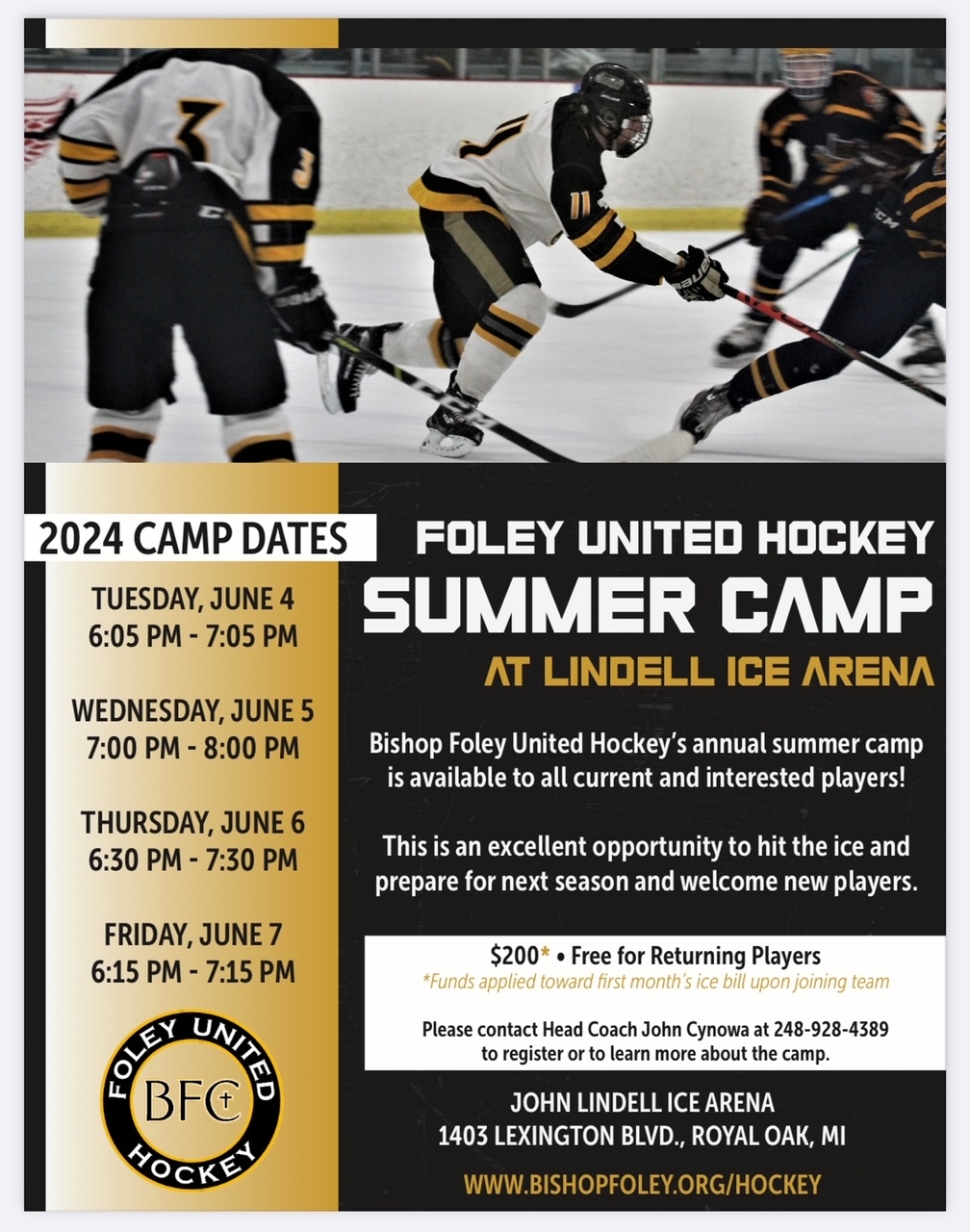 2024 Summer Hockey Camp - Content Image for bishopfoleycatholichighschoolmi_bigteams_54007