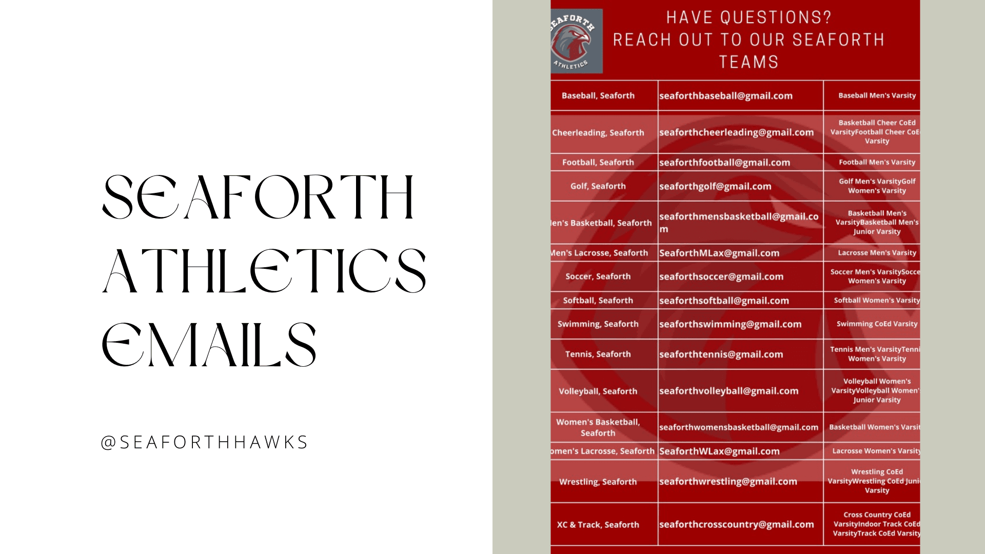Seaforth Athletic Emails - Content Image for 146740
