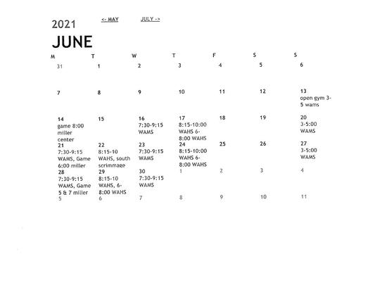 June Practices