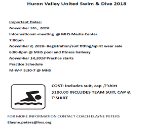 2018 Swim & Dive Information