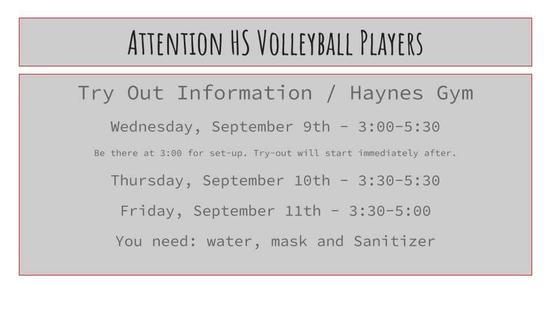 MCHS Volleyball Tryouts