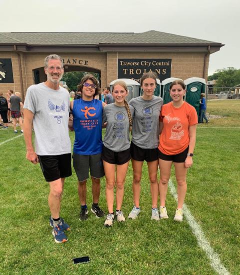 Coach Brown and some summer runners.				